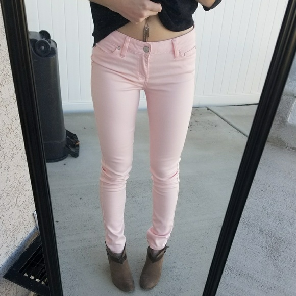 Celebrity Pink Denim - Pastel pink skinny jeans